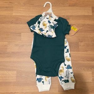 Chickpea Baby clothes 3 piece set with pants, top and hat